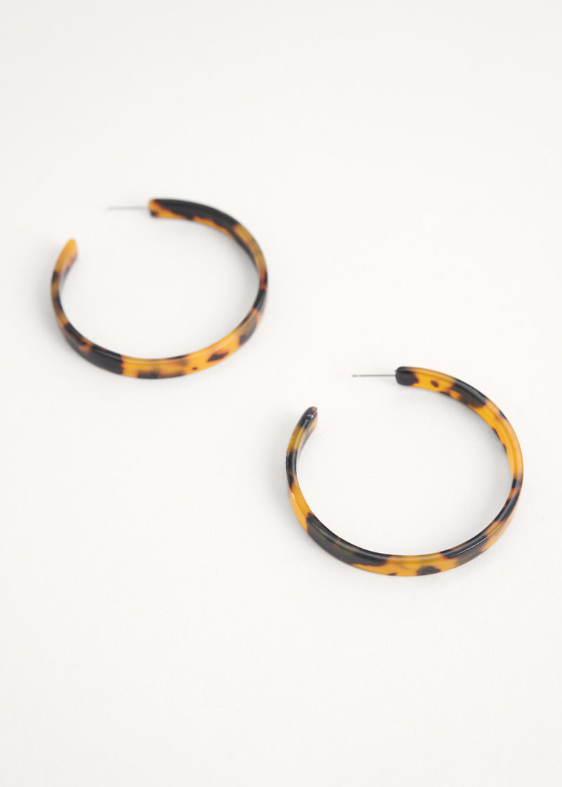 Large tortoiseshell hoop earrings