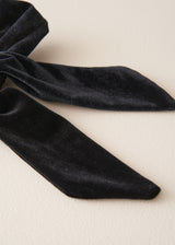 Black velvet scrunchie with bow tie