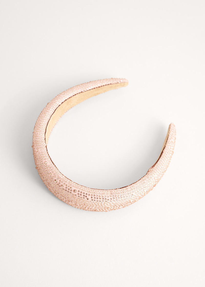 Pale pink crystal embellished headband