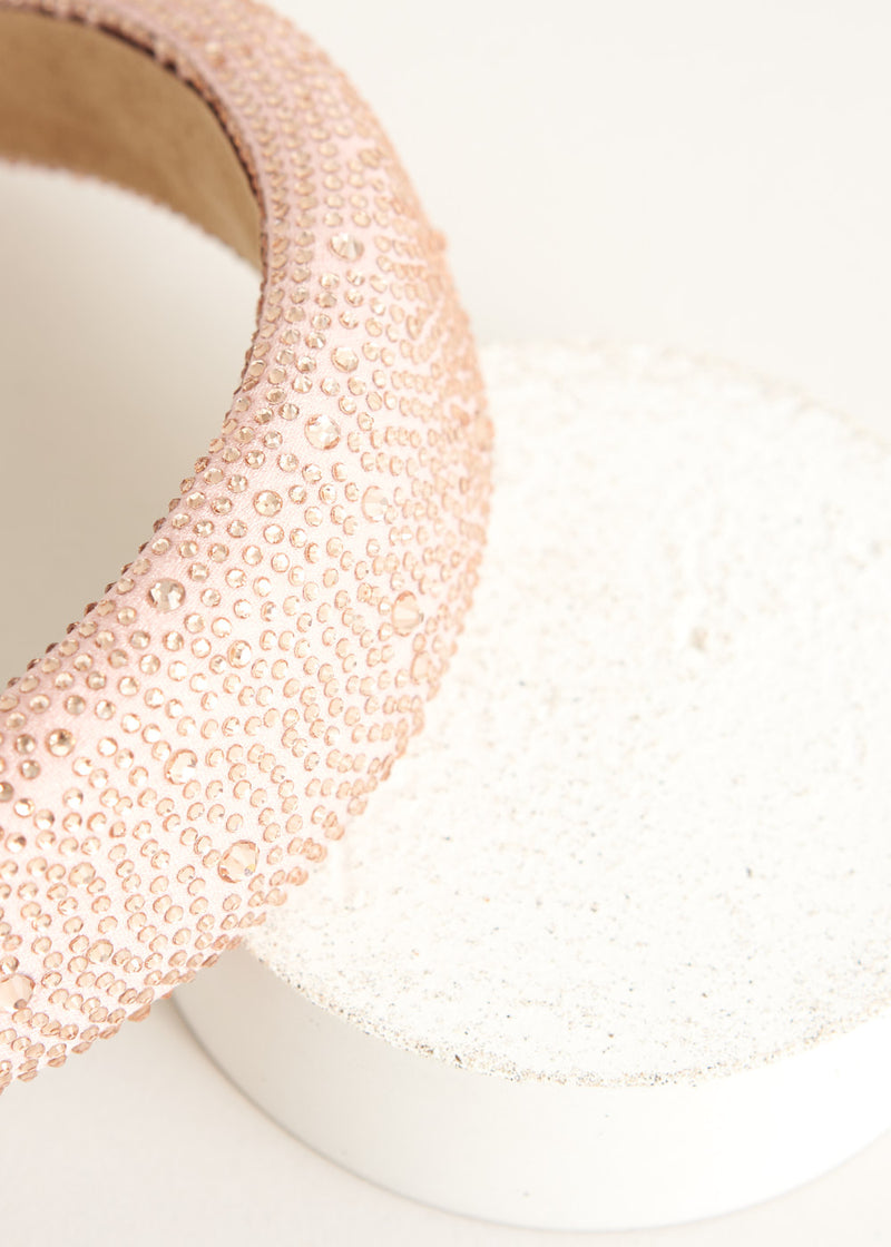 Pale pink crystal embellished headband