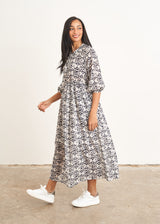 Monochrome print maxi dress