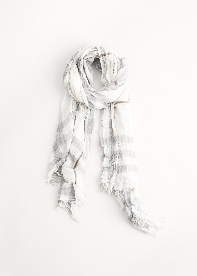 Soft grey checked scarf