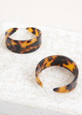 Brown tortoiseshell hoop earrings