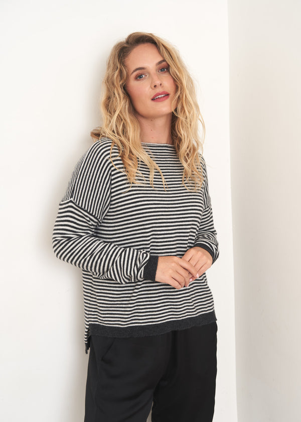 Stripe cashmere sweater
