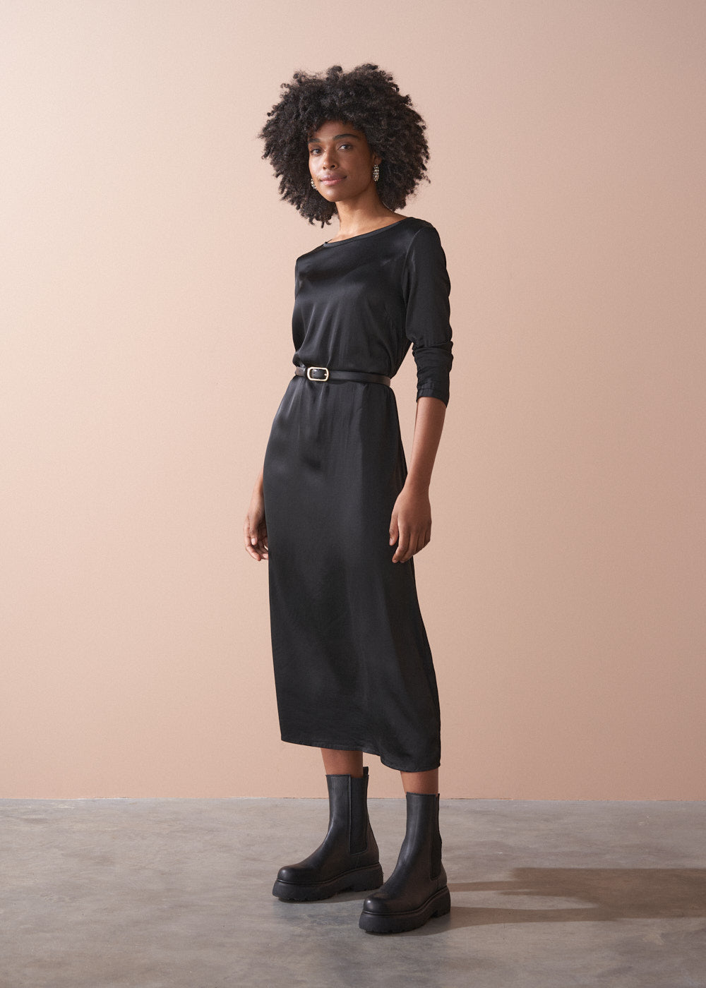 Coco Satin Maxi Dress - Black | Dresses | BUSBY & FOX – Busby & Fox