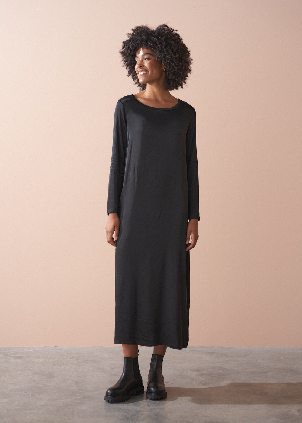 Coco Satin Maxi Dress - Black | Dresses | BUSBY & FOX – Busby & Fox