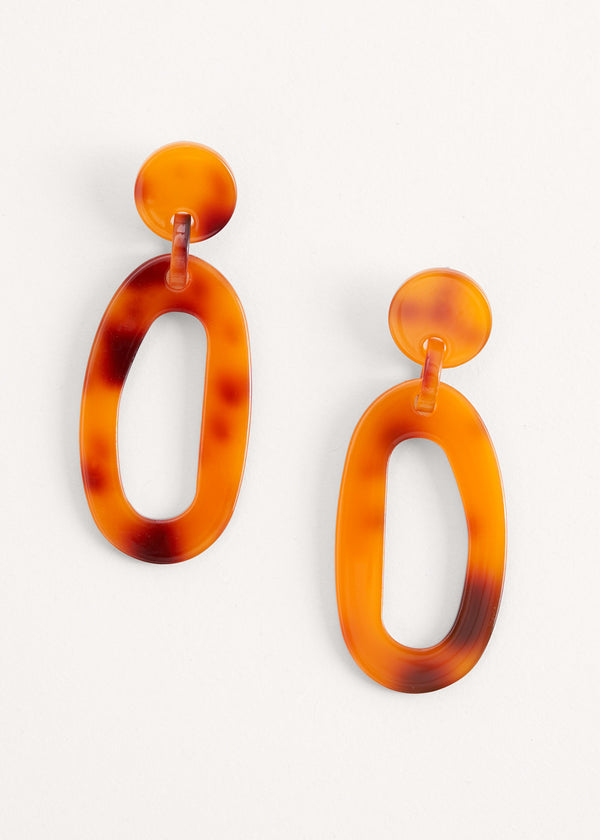 Orange resin earrings