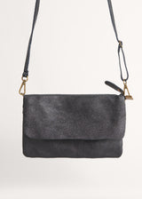 Black metallic clutch bag