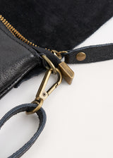 Black metallic clutch bag
