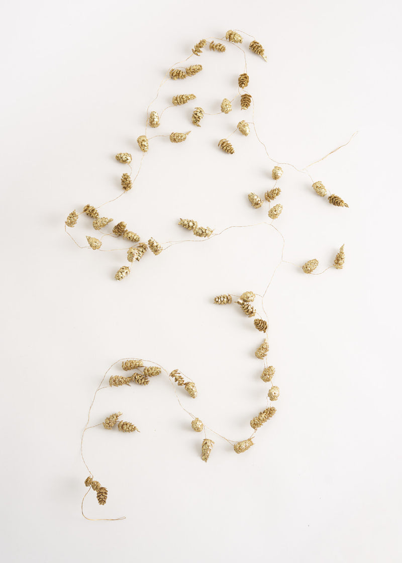 GLITTER CONE GARLAND - GOLD