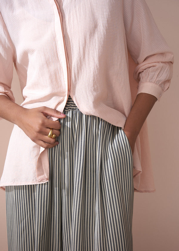 Wide leg striped floaty trousers