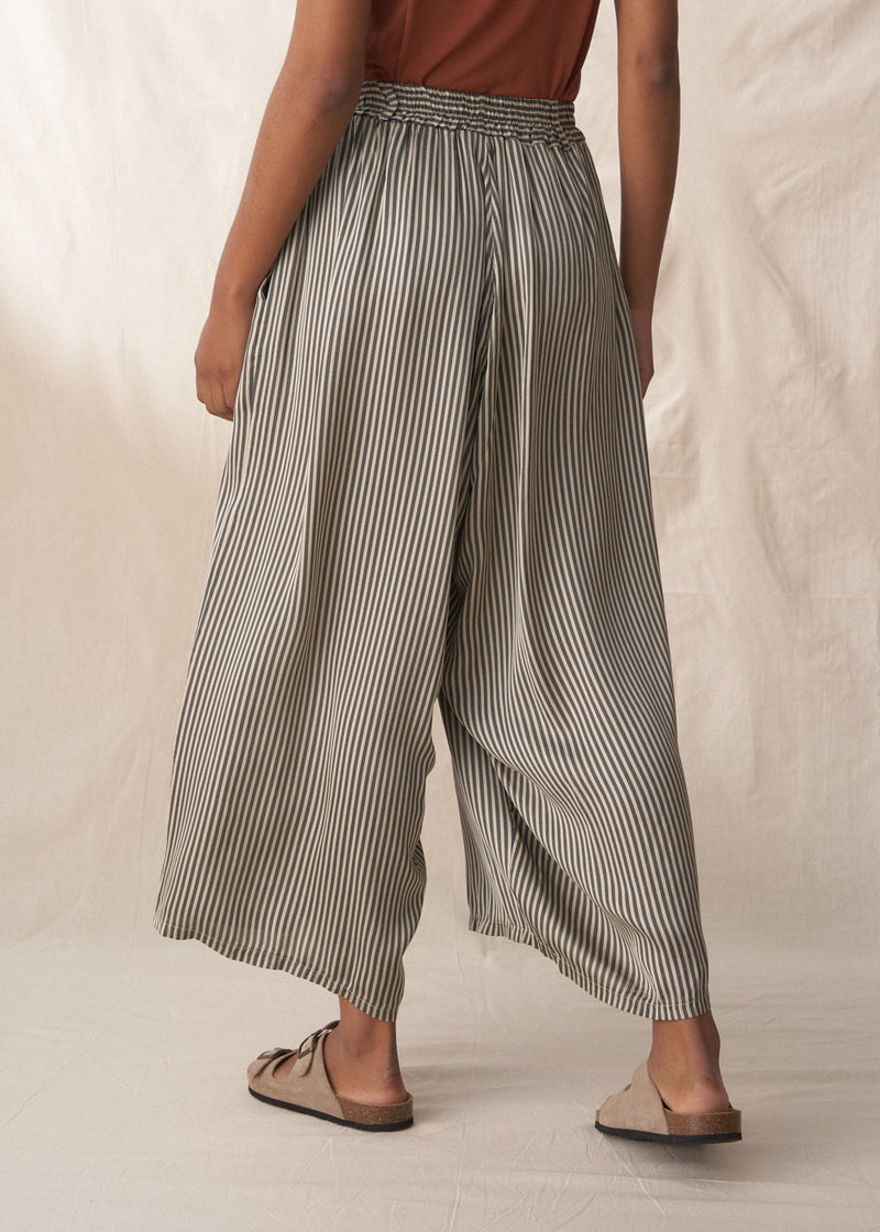 Wide leg striped floaty trousers