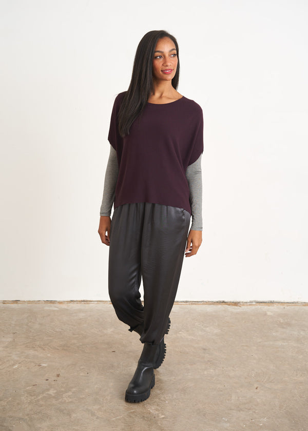 Aubergine sleeveless sweater