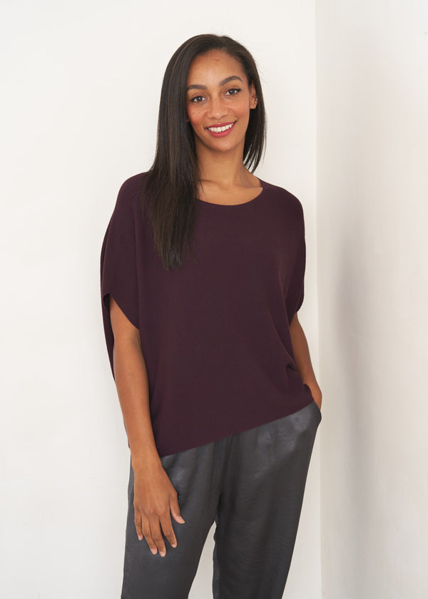 Aubergine sleeveless sweater