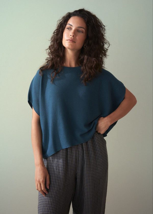 COSIMA SLEEVELESS SWEATER - PEACOCK