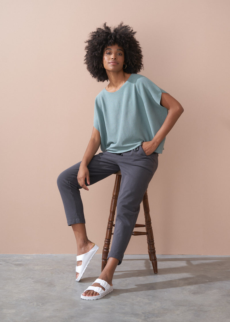 Sage aqua lightweight knit sweater