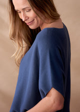 Dark blue boxy knit sweater