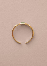 Minimal gold ring with green crystal stone