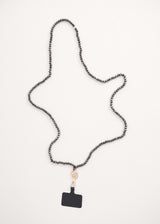 Dark grey crystal phone lanyard