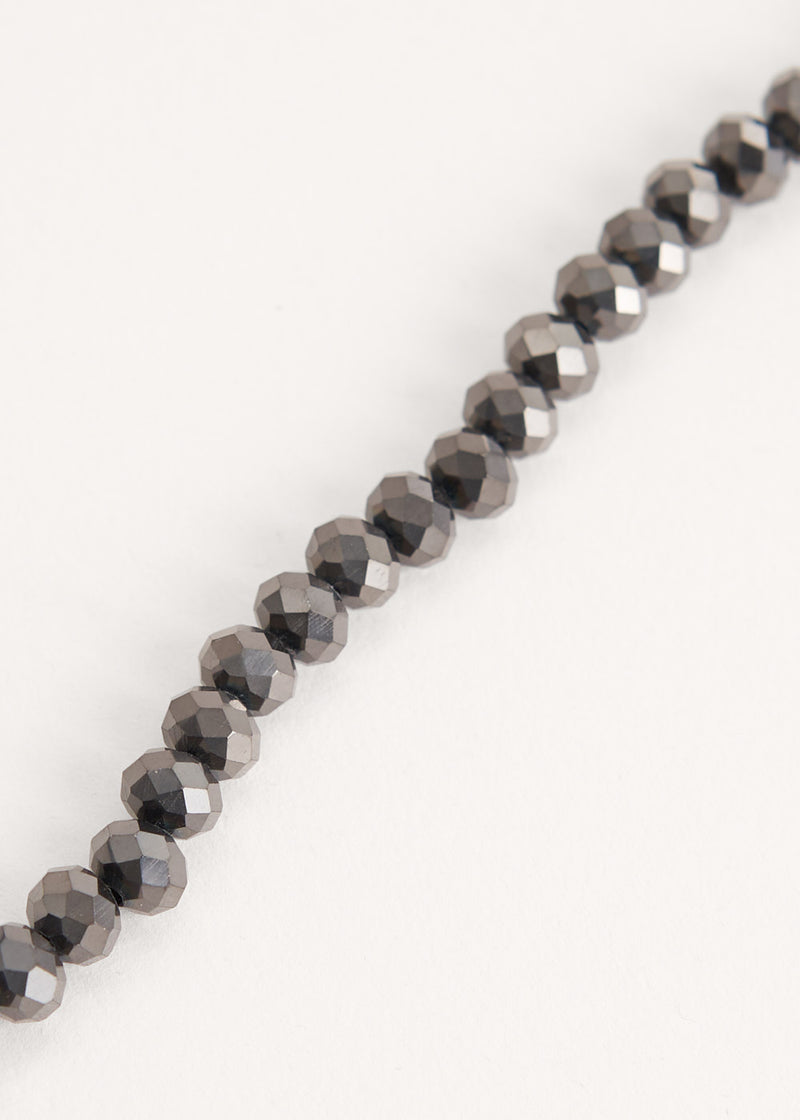 Dark grey crystal phone lanyard