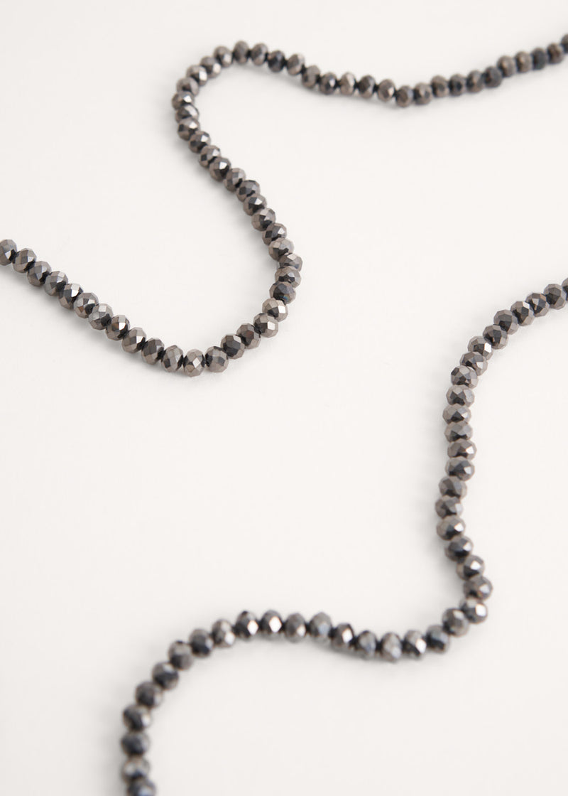 Dark grey crystal phone lanyard