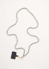 Grey crystal phone lanyard