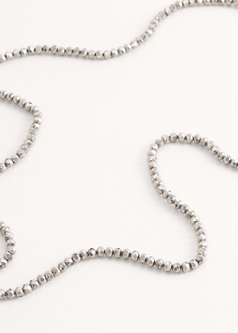 Grey crystal phone lanyard
