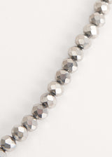 Grey crystal phone lanyard