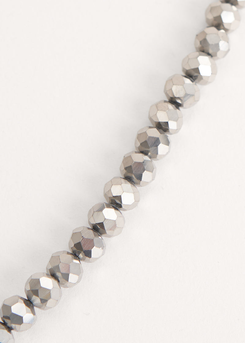 Grey crystal phone lanyard