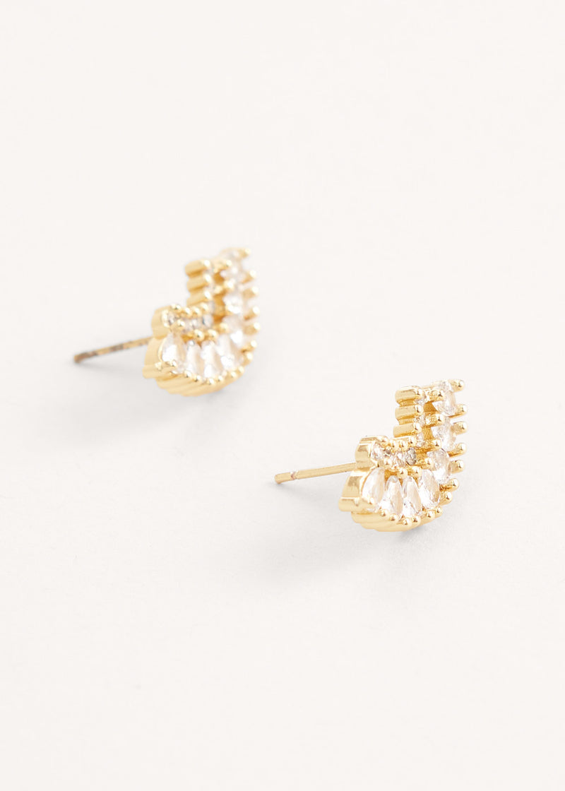 Crystal fan earrings