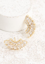 Crystal fan earrings