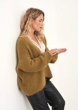 Olive green chunky cardigan