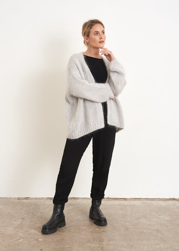 Pale grey chunky cardigan