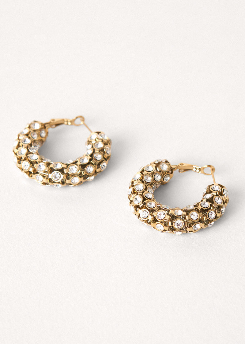 Large crystal hoop earrings