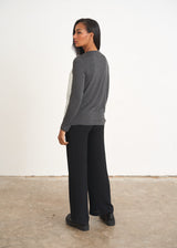 Grey contrast sequin top