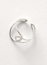 Silver twisted hoop ring