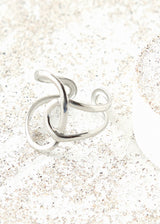 Silver twisted hoop ring