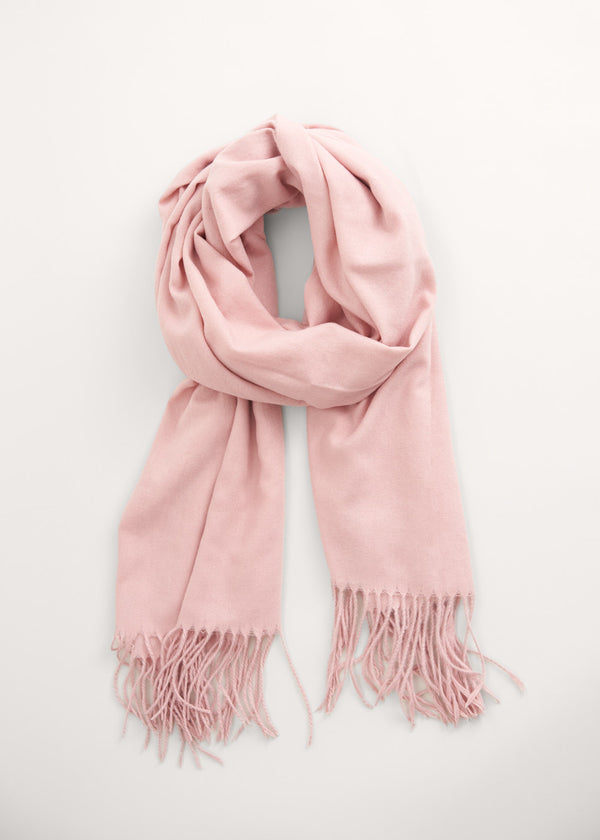 Pink tassel scarf