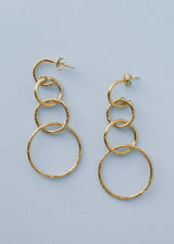 Gold loop drop earrings