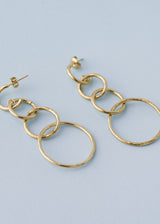 Gold loop drop earrings