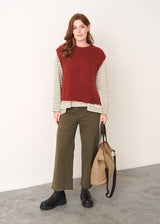 Dark red sleeveless sweater