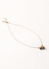 Black cluster charm pendant necklace