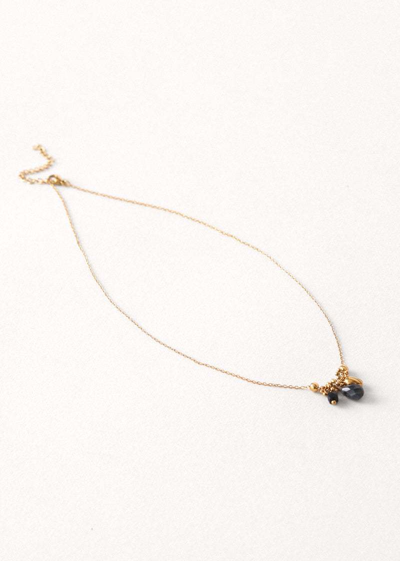 Black cluster charm pendant necklace