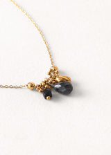 Black cluster charm pendant necklace