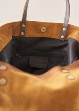 ELARA SUEDE TOTE BAG - CAMEL