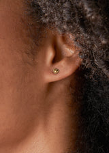 Small gold heart stud earring