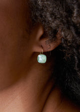 SOFYA GOLD GILDED CRYSTAL DROP EARRINGS - AQUA
