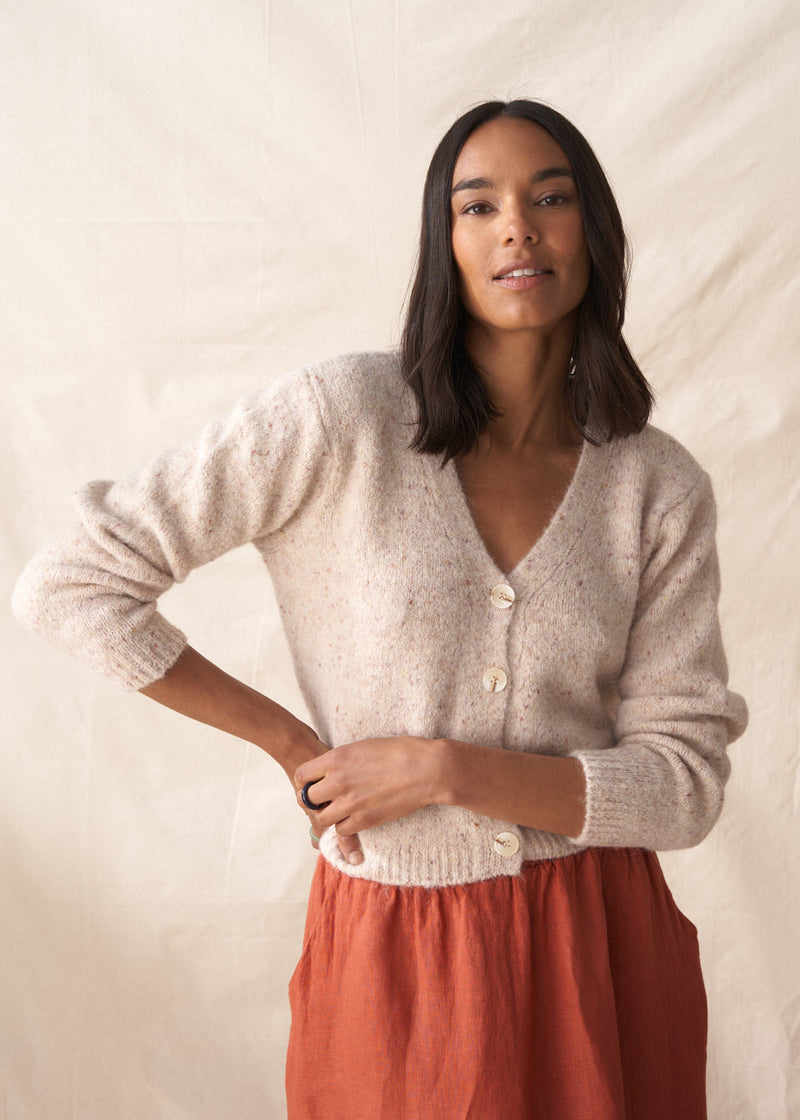 Soft textured oatmeal cardigan