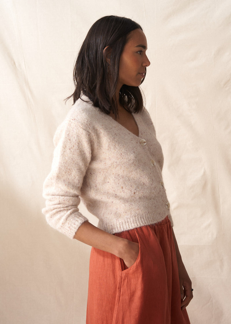 Soft textured oatmeal cardigan