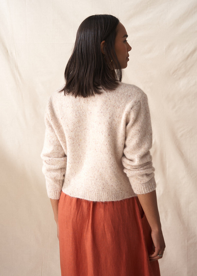 Soft textured oatmeal cardigan